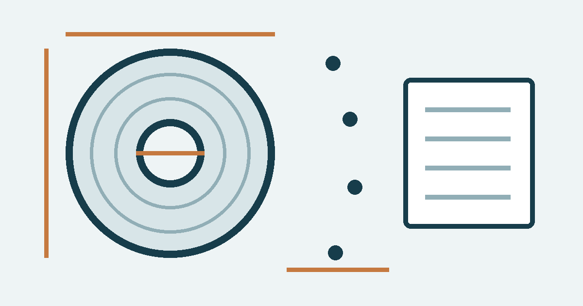 A steel coil with four distinct dimension and mass indicators linked to a supplier confirmation card.