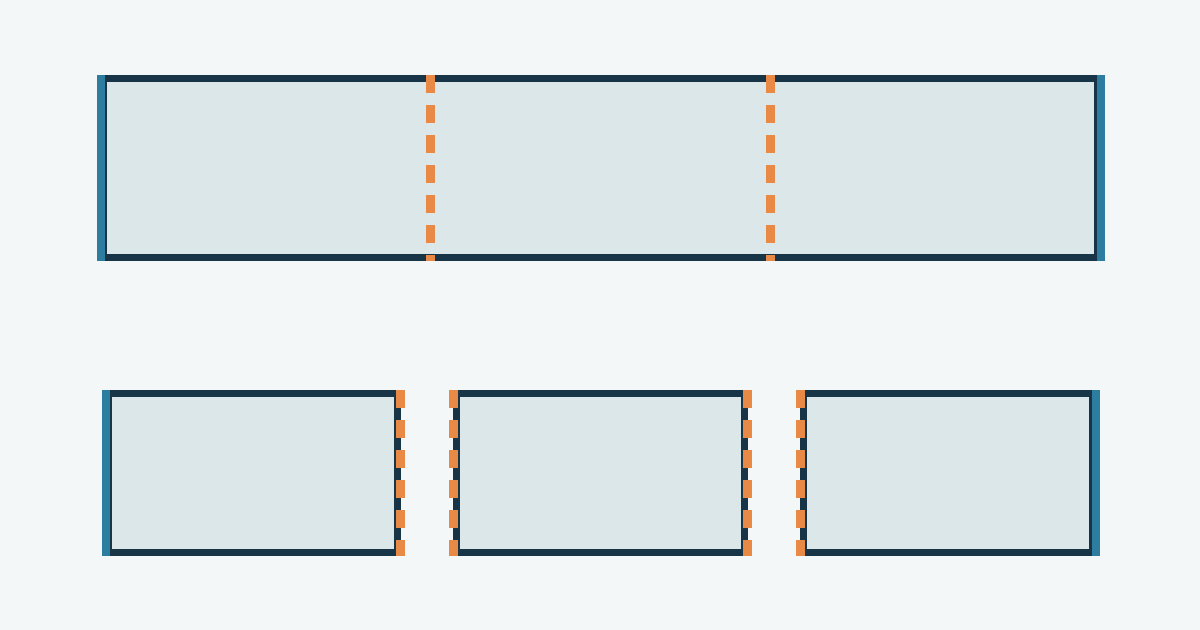 A wide steel strip with preserved outer edges and newly cut inner edges, shown beside three daughter strips.